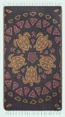 SAND CLOUD TURTLE MANDALA TOWEL (WSS22TOW020BLKRG)