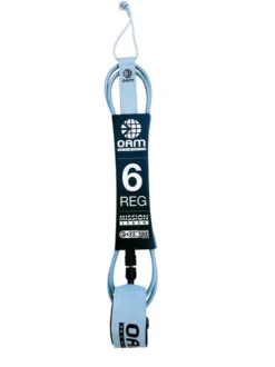 OAM 6' REGULAR MISSION ULTRALIGHT LEASH -Dakine Surfing Store oam mission leash 6 reg grey front 52941.1675878687